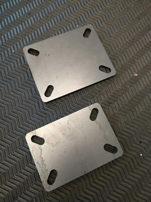 CUSTOM PARTS UK 4 X Caster wheel Fixing base Plate steel weld on profile Laser Cutting. Trolley