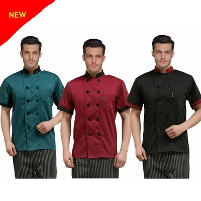 Chef Jacket Coat Chef Uniform Kitchen Men Short Sleeve Cooker Work Restaurant - Image 1 of 4