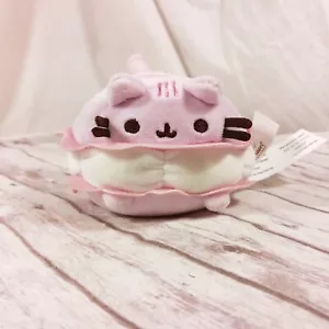 Peluche blando Pusheen Gund rosa blanco macaron galleta gato gatito 4" - Imagen 1 de 9