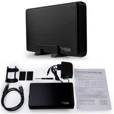 CASE ESTERNO VULTECH PER HARD DISK 3,5 SATA USB 3.0 BOX HD IN ALLUMINIO ON/OFF - Immagine 1 di 4