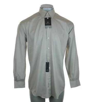 Nueva Camisa de Vestir Para Hombre Claiborne Manga Larga Grande 17" 34"-35" Tejido en T Fácil Cuidado Foto 1 de 4