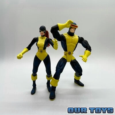 🤖ToyBiz•Marvel ORIGINAL ❌-MEN MARVEL GIRL &  CYCLOPS Figures - Image 1 of 4