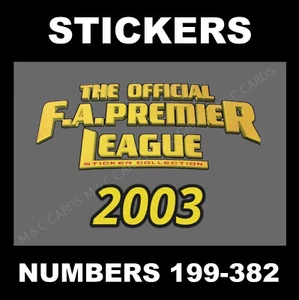 Merlin Premier League 2003 SCHWARZE RÜCKSEITE Fußballaufkleber #199 bis 382 - Bild 1 von 183