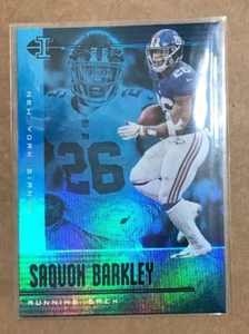 ¡Tarjeta azul zafiro Panini Illusions 2019 NFL Football Saquon Barkley trofeo #23! - Imagen 1 de 2