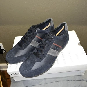 Geox Wells Sneaker in Navy/Dk Burgundy Sneakers Sz 9 NIB - Picture 1 of 8