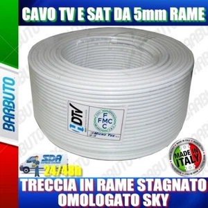 25 mt DI CAVO OMOLOGATO SKY MICROTEK H21 IN RAME PER TV E SAT D. 5mm CLASSE B - Foto 1 di 1