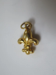 🌷 JOAN RIVERS Golden Charm Pendant * FLEUR DE LIS - Picture 1 of 4