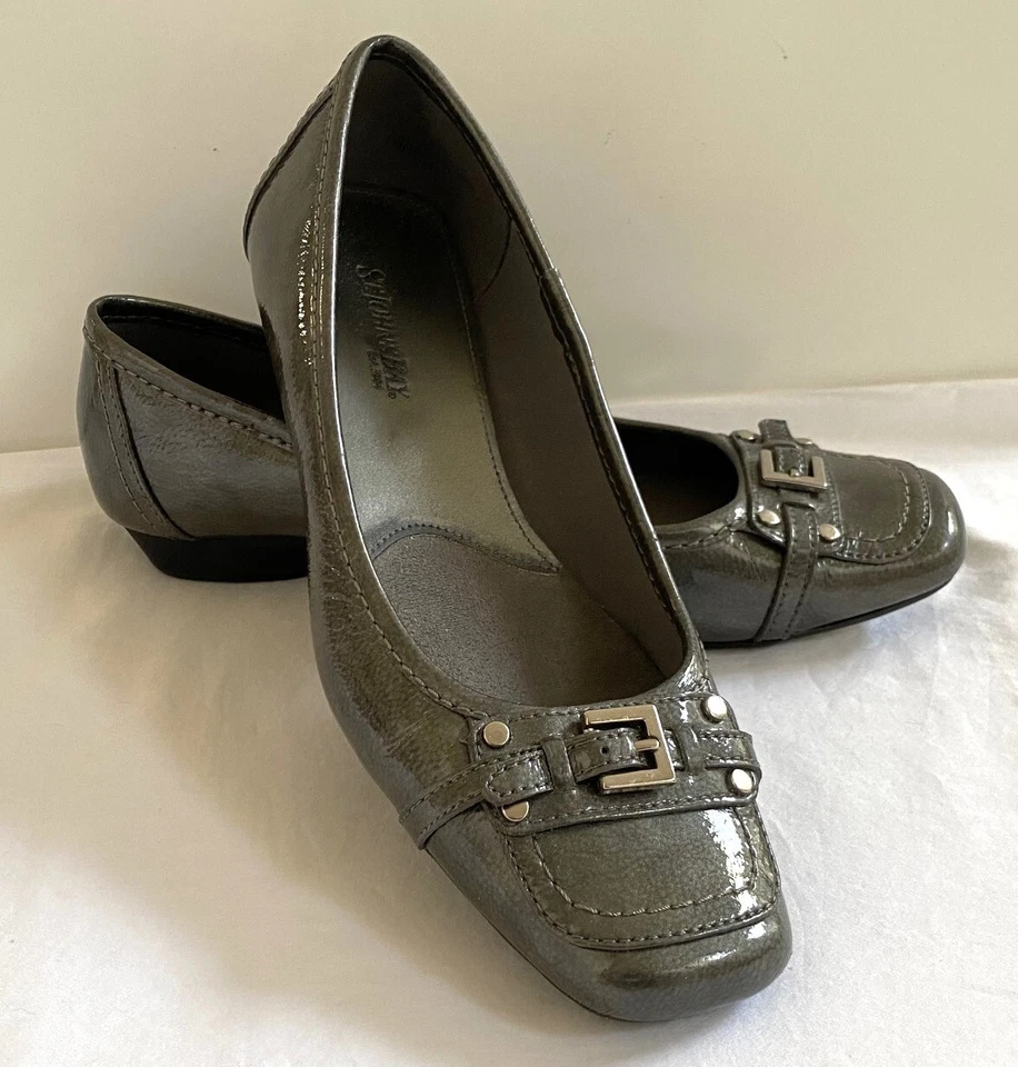 Zapato de vestir mocasín plano de charol gris St. John's Bay para mujer talla 7 ¡EXCELENTE ESTADO USADO!! Foto 1 de 4