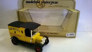 MATCHBOX 1:35 AUTO DIE CAST FORD MODEL T 1912 GIALLO COLMAN'S MUSTARD  Y-12  Y12 - Foto 1 di 1