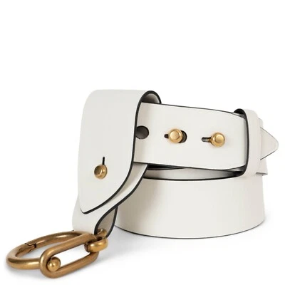 72050 Auténtico PRADA Cuero Crema 2016 Perro Gancho Cinturón Cintura 30/75 Foto 1 de 4