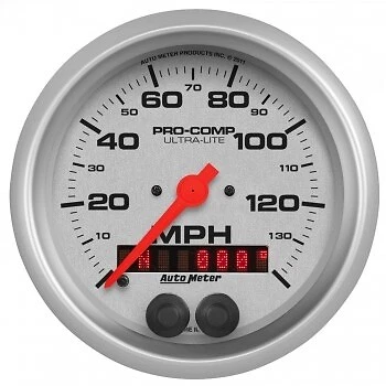 AutoMeter 4480 3-3/8 in. GPS Speedometer, 0-140 MPH, Ultra Lite, Silver - Image 1 of 1