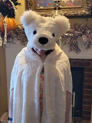 Poncho Oso Polar Capa Acurrucada Sudadera con Capucha con Agujeros para Brazos - Suave y Cálido Foto 1 de 4