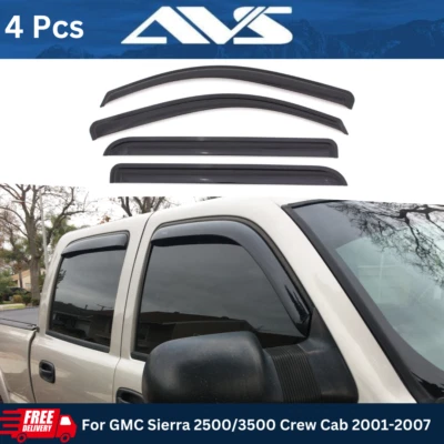 AVS Vent Visors Window Deflectors Rain Guards For GMC Sierra 2500/3500 2001-2007 Foto 1 de 4