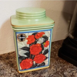Vintage Oneida Label Collection Cannister Camellia Holiday Gifts - Picture 1 of 8