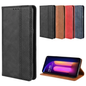 Funda para LG V60 ThinQ 5G Cuero PU Billetera Tarjetas Soporte Abatible Teléfono Cubierta - Imagen 1 de 12