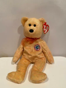 TY Beanie Babies Sunny Orange Teddy Bear With Tag - Picture 1 of 3