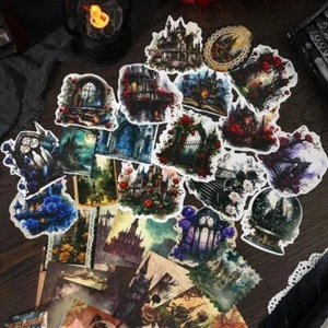 Lote de 30 pegatinas góticas Washi álbum de recortes diarios de papel álbum suministros de collage - Imagen 1 de 11