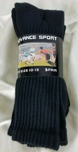 6 Pairs ADVANCE SPORT Black Soft Cotton Blend Work/Casual Crew Socks Durable - Picture 1 of 2