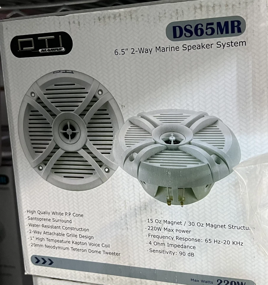 DTI DS65MR 2-way 6.5” Marine Speakers 220 Watts White Free Shipping  - Image 1 of 1