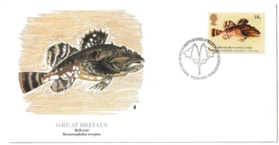 19/1/1988 UK GB FDC - Linnean Society - Bull-Rout - Philatelic Bureau Special - Image 1 of 2