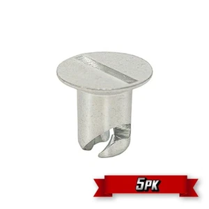 Dzus Button, Slotted Flush Head, 7/16" x 0.500" Grip, Aluminum, Natural {5pk} - Picture 1 of 3