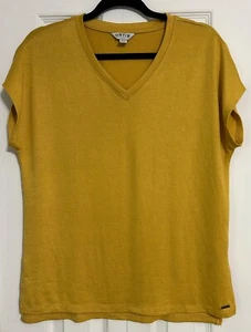 NUEVA túnica para mujer Orvis manga corta cuello en V mostaza (amarillo) talla pequeña - Imagen 1 de 15
