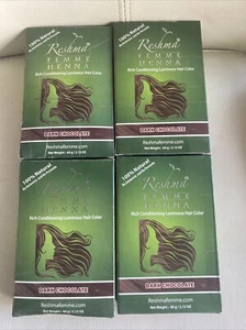 Lot of 4 Reshma Femme Henna Rich Conditioning Luminous Hair Color DARK CHOCOLATE - Picture 1 of 11