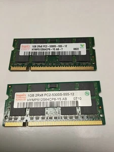 2 GB (2 X 1 GB) 2Rx8 PC2-5300S-555-12 LAPTOP MEMORY for Dell Latitude - Picture 1 of 5