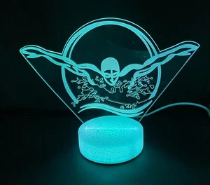 Swimmer 3D Night Light Color Changing Illusion Lamp Sport Fan Birthday Gift - Picture 1 of 6