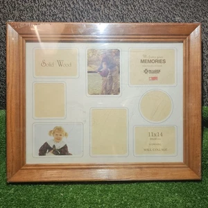 VTG Magee Co. 11x14 Solid Wood Picture Frame With Collage Mat [8 openings] NOS - Picture 1 of 9