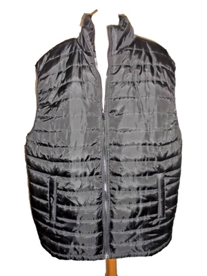 Jack Frost Puffer Vest Mens XL Quilted Full Zip Black Packable Camp Hike Warm - Image 1 of 4