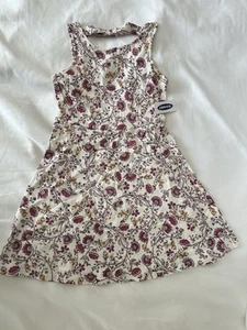 Old Navy Girls Floral Tank Dress Small (6-7)  Sleeveless Summer Bow Detail BNWT - Picture 1 of 5