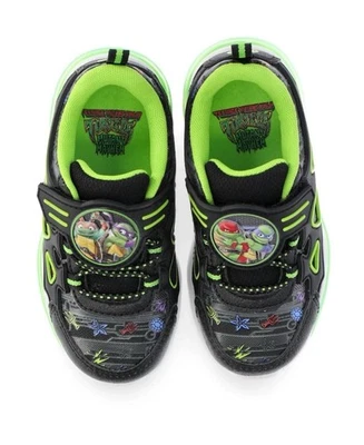TEENAGE MUTANT NINJA TURTLES Niños Pequeños Talla 9 Iluminados Zapatos para Correr Negros Foto 1 de 4