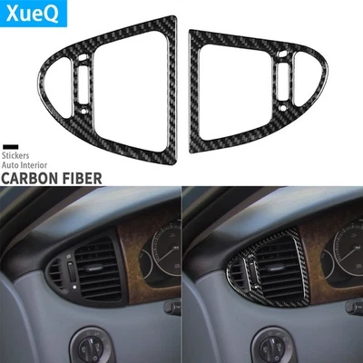 Cubierta de salida de ventilación de aire de tablero de fibra de carbono real para Jaguar X-Type X400 2001-09 Foto 1 de 4