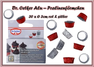 Dr. Oetker Alu Pralinenförmchen 30 Stück rot silber Trüffel Pralinen Herstellung - Bild 1 von 4