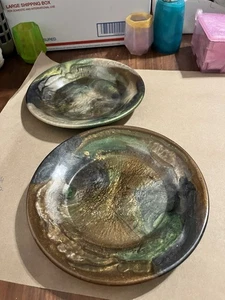 Camouflage Color Dessert Plate Handmade Beautiful Colors One Of A Kind Camo 1 Pc - Picture 1 of 4