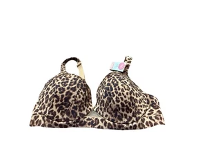 Cacique NWT Women’s Brown Leopard Lightly Lined Plunge Bra! 42D - Picture 1 of 4