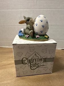 Fitz and Floyd Charming Tails Hase mit Ei Figur "Paint By Paws" 88/701 - Bild 1 von 9