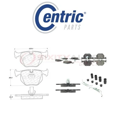 Centric Semi Metallic Brake Pads w Shim for 2000-2006 BMW X5 3.0L 4.4L 4.6L lc Foto 1 de 4