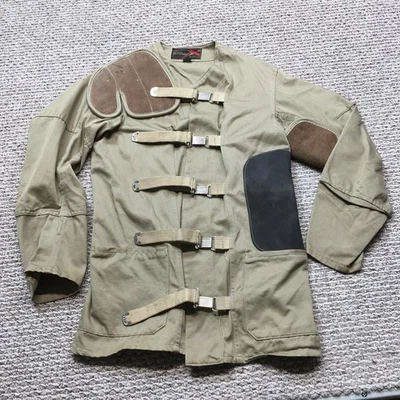 Vintage 10-X Shooting Jacket Mens Small Hunting Padded Tan Leather Target - Image 1 of 4