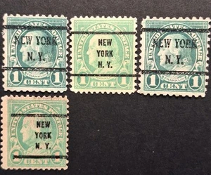 RARE Benjamin Franklin 1 Cent Green Stamp Rare "NY" Lot - Picture 1 of 2