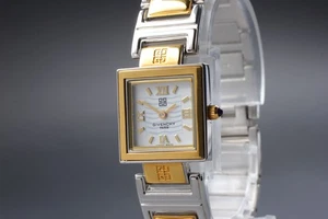 [Fast neuwertig] GIVENCHY quadratisches Quarz weißes Zifferblatt bicolor Band Damenuhr - Bild 1 von 11