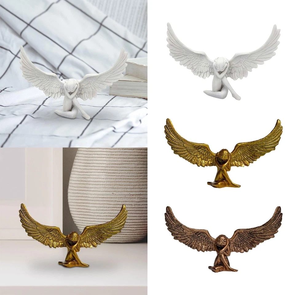 Estatua de ángel decoración del hogar figura creativa de ángel para mujer jardín oficina Foto 1 de 1