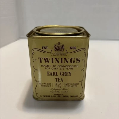 LATA DE TÉ TWININGS EARL GRIS 4 OZ 113 G PUBLICIDAD VACÍA DECORACIÓN VINTAGE   Foto 1 de 4
