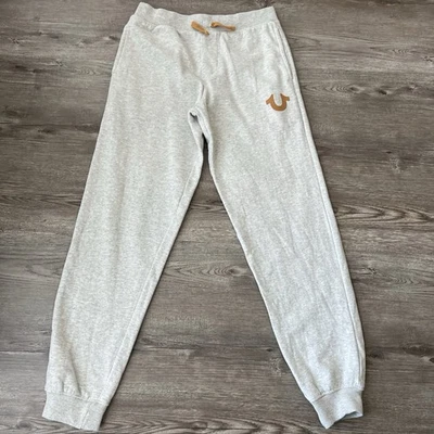 Jogger de vellón con logotipo True Religion para niños grande gris con puños al tobillo Foto 1 de 4