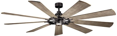 85" Gentry Anvil Iron LED Ceiling Fan with Walnut Blades - Image 1 of 2