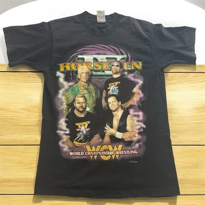 Vintage 90s WCW IV FOUR HORSEMEN Flair Anderson Benoit Mongo Wrestling T-shirt - Image 1 of 4