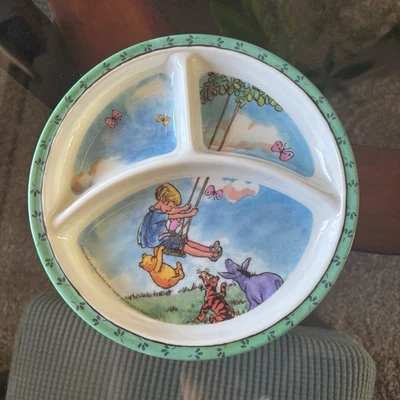 Vintage Disney Winnie The Pooh & Friends 3-Section Melamine Divided Plate 8" - Image 1 of 4