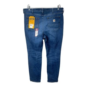 Carhartt Rugged Flex Womens Slim Fit Tapered Jeans Sz 18 NWT 30L - Picture 1 of 7