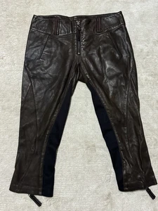 Pantalones Cortos De Colección Marithe Francois Girbaud Piel de Cordero Cuero Ecuestre Tobillo Cremallera 27 - Imagen 1 de 24